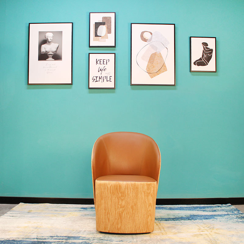 定型棉设计师创意现代简约办公休闲椅沙发接待洽淡咖啡厅升降转椅