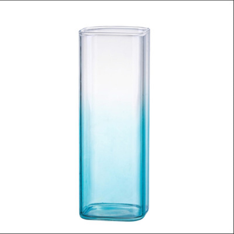 Vidrio resistente al calor borosilicato ins taza de té perfumada transparente cerveza whisky leche jugo taza de vidrio cuadrado