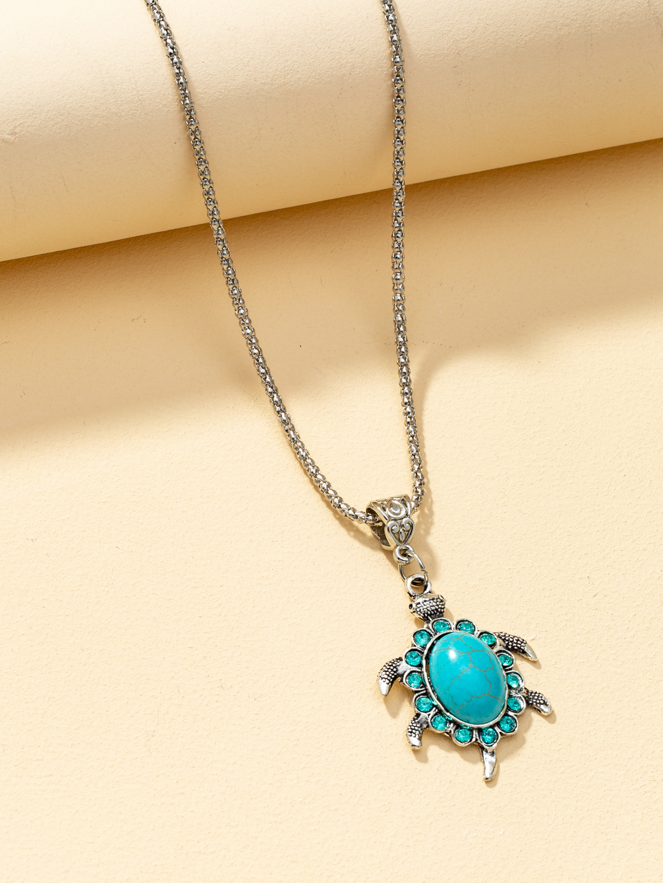 new turtle pendant diamond blue fashion necklace