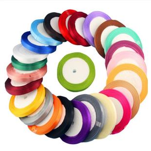 6/10mm Ribbon Satin Ribbon Handmade Bow Sugar Box Packaging Accessories Flower Gift Box Ribbon 1 Roll Price