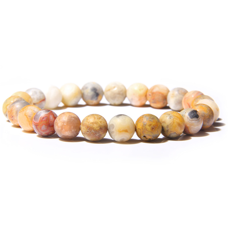 thumbnail image 1 of Amazon etsy cross-border hot style 8mm natural rayado ágata piedra cuentas perforadas pulsera hombre loco ágata uno, 1 of 2