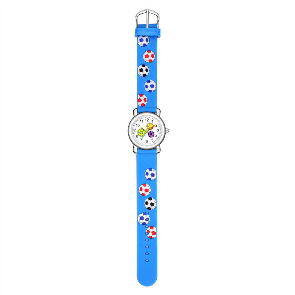 Montre De Dessin Animé Pour Enfants 3d Sculpture Flottante Bande Motif De Football Étudiant Montre Mignon Étudiant Cadeau Montre En Gros Nihaojewelry display picture 5