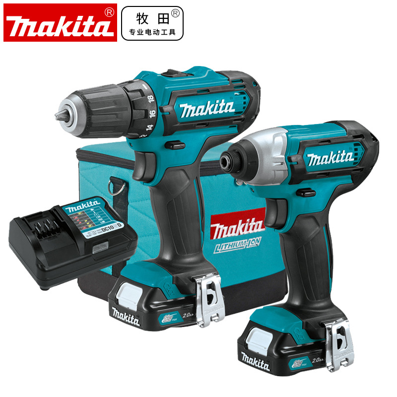 牧田Makita充电式冲击起子机TD110D手电钻DF331D套装CLX201A
