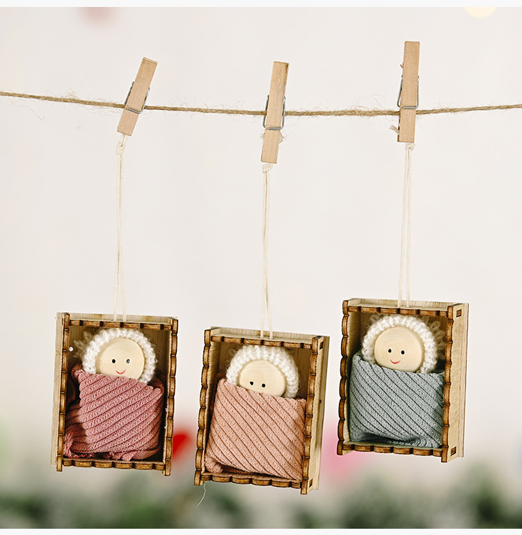 Christmas Wooden Box Small Doll Pendant display picture 7