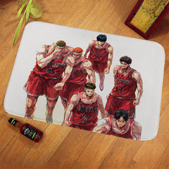 Manufacturer supply wholesale anime Slam Dunk Sakuragi Hanamichi manga background flannel floor mat non-slip and water absorbent