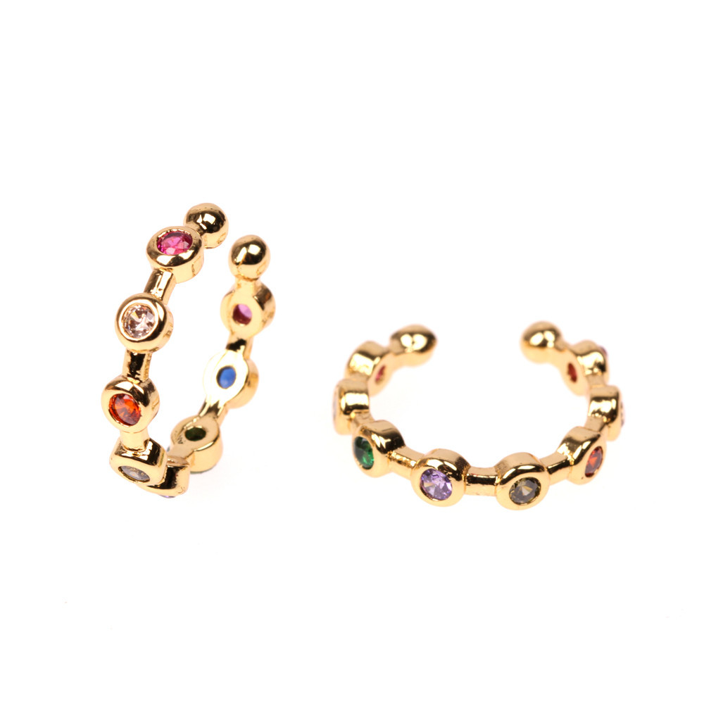 Fashion Earrings Micro-inlaid Zircon C Type Non-pierced Copper Earrings For Women Jewelry Wholesale Nihaojewelry display picture 5