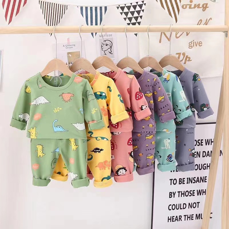 children pure cotton Leica Home Furnishings spring and autumn Children pajamas Pajamas suit girl T-shirts clothes Boy Underwear
