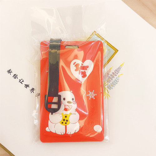 Creative PVC soft rubber luggage tag, cute cartoon boarding pass, silicone bus card holder, travel tag, wholesale and customization