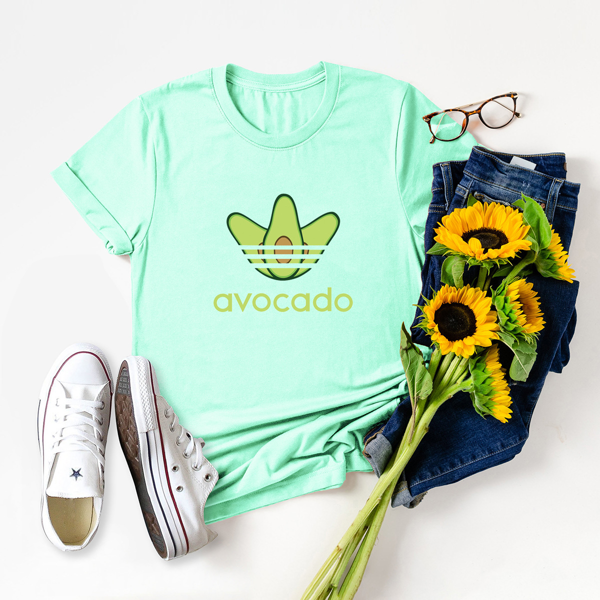 new hot fun funny avocado short-sleeved casual T-shirt NSSN883