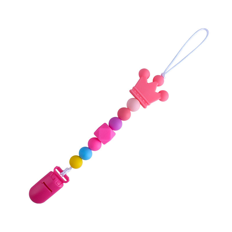 Bebé unicornio mordedor juguete dientes molienda palo corona de silicona chupete cadena anti-gota cadena mordedor traje