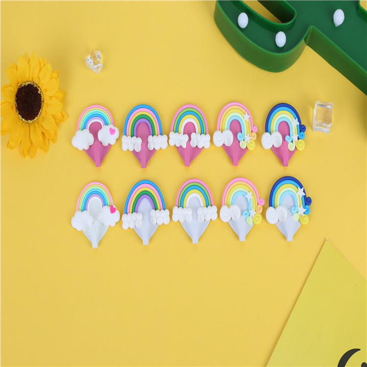 Bin Yue creativo suave chica corazón amor melocotón corazón gancho Gancho Blanco nubes florecientes estrellas Arco Iris gancho decorativo