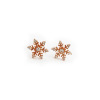 Earrings, golden accessory, wish, with snowflakes, 18 carat, pink gold