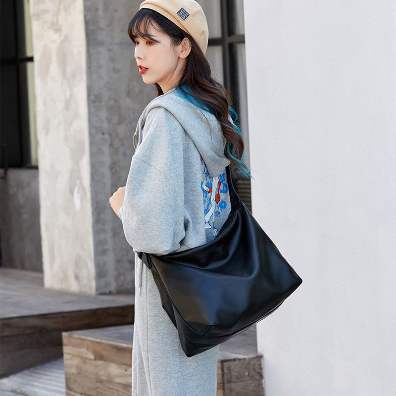 Women's New Fashionable and Trendy Simple Soft Leather, Large Capacity Bag, Versatile Casual One Shoulder Oblique_voghion.com