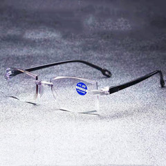 Men's and Women's 2021 New Long-Distance and Close-Up Reading Blue Light Blocking Frameless Reading Glasses, Shippable