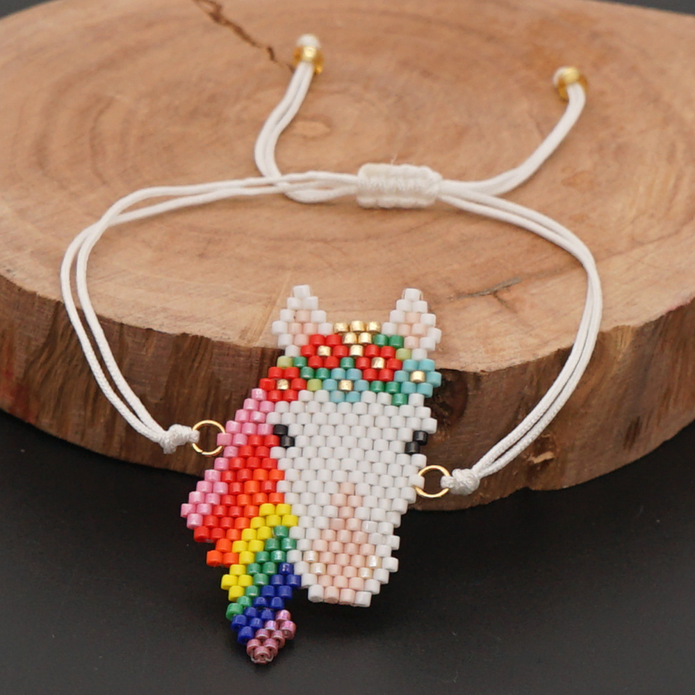 10g Weight No Inlaid Inlay Material Bracelets Classification Anniversary, Business, Travel Occasion Animal Pattern Women'S Gender Ethnic Style Style Hand-woven Miyuki Rice Bead Bracelet Color Ethnic Jewelry 无