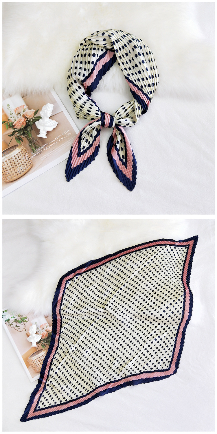 60g Weight Silk Scarf Classification Travel Occasion Polyester Material Spot, Stripe Pattern Spring&Summer Season Unisex Gender Sweet Style Khaki, Multicolor, Grey&Pink, Grey, Red, Green, Blue, Yellow, Black Color Unisex Sweet Spot Stripe Polyester Silk Scarf 19
