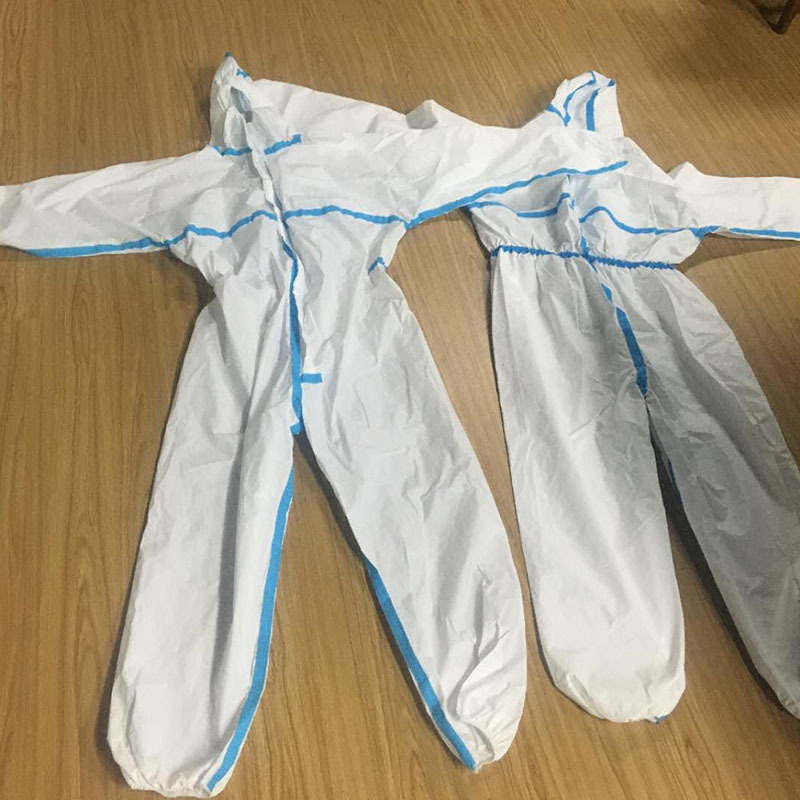 壹次性隔離衣45克SMS無防布防護服現貨貼牌定制代工