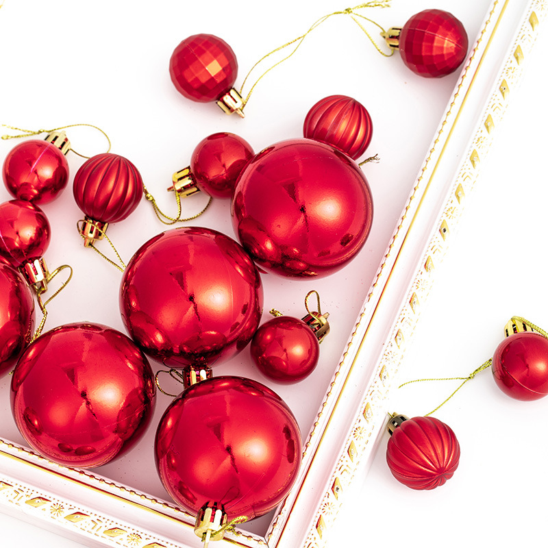 Navidad roja galvanizada bola de color día nacional bola de decoración bola de Navidad personalizada árbol de Navidad bola de decoración