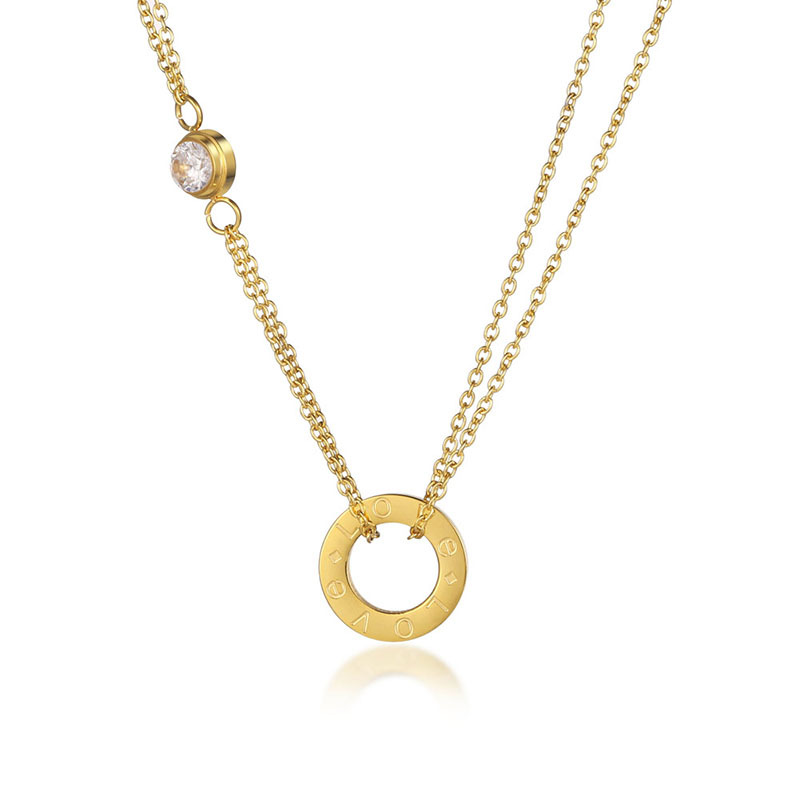 Collana con lettera minimalista in stile designer Collana con collare rosso con amore in rete minimalista alla moda da donna_voghion.com