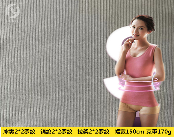 冰爽2*2罗纹 锦纶罗纹拉架 弹力内衣内裤面料 高弹打底塑身布料