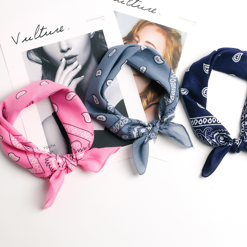 Bandanas directas de fábrica transfronteriza Paisley multifuncional de anacardo flor cuadrada bufanda de algodón deportes al aire libre