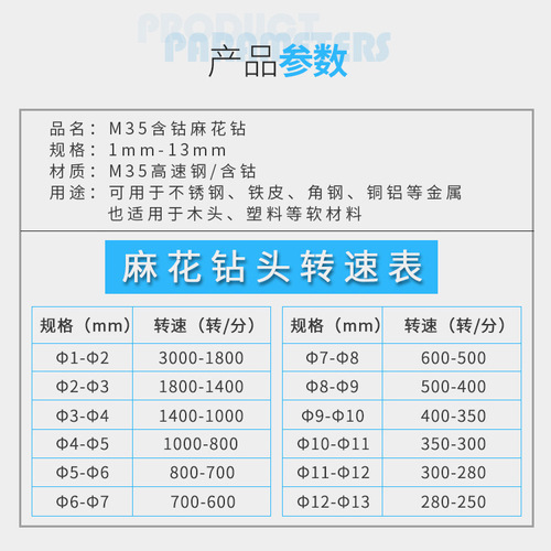 M35 cobalt straight shank twist drill drilling bit HSS high speed steel metal steel plate iron plate stainless steel twist drill
