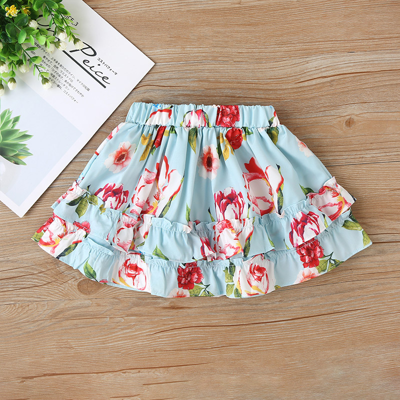 New  Print Clothing Suit Girls Sleeveless Vest Short Skirt Suit Two-piece display picture 7