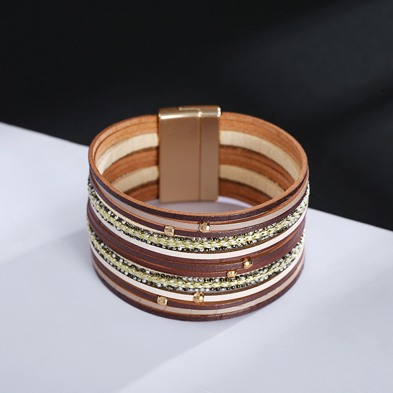 new bohemian style multi-layer leather bracelet