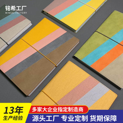 Manufactor Customized new pattern A5 business affairs notebook Multicolor Mosaic Notepad customized logoPU Elastic band diary