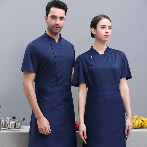 Chef work clothes men's summer ultra-thin fully breathable mesh hotel kitchen barbecue catering chef clothes summer short-sleeved