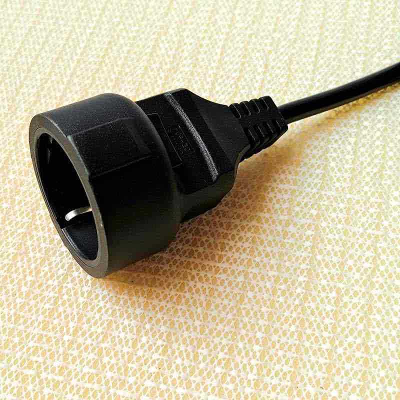 欧规三插电源线欧规公母防水插头电源线