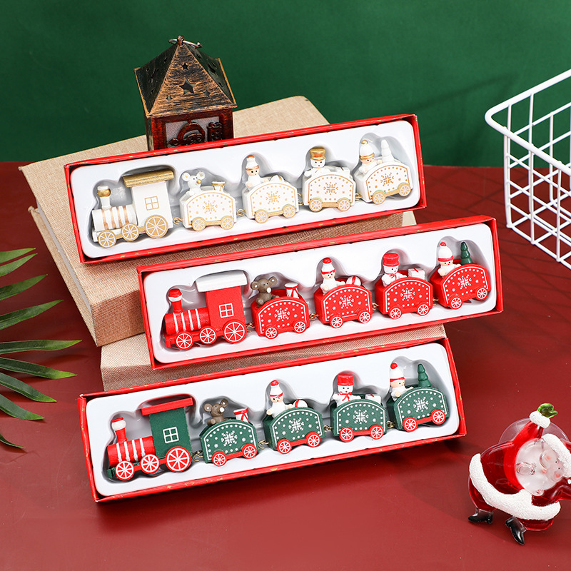 108g Weight Decorative Props Event & Party Supplies Christmas Glam Cute Train Wood Party Decorative Props