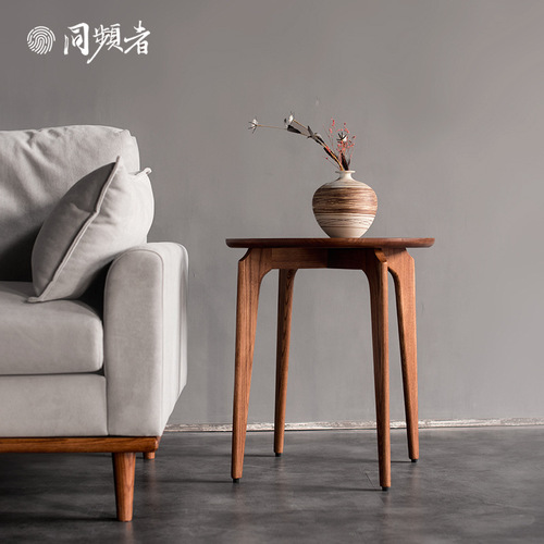 Like-minded: Classic Nordic Solid Wood Small Coffee Table – White Ash Link Round Side Table – No Additional Materials / Fully Sanded