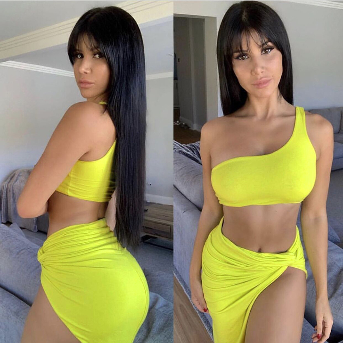 Spring Women's Two Piece Set Dress American Style One Shoulder Crop Top Sexy Casual Elegant Fashion Thin Suitable For Summer_ecoleips.com