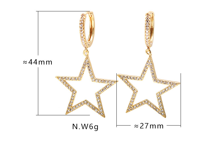 fashion zircon hollow star earrings wholesalepicture1