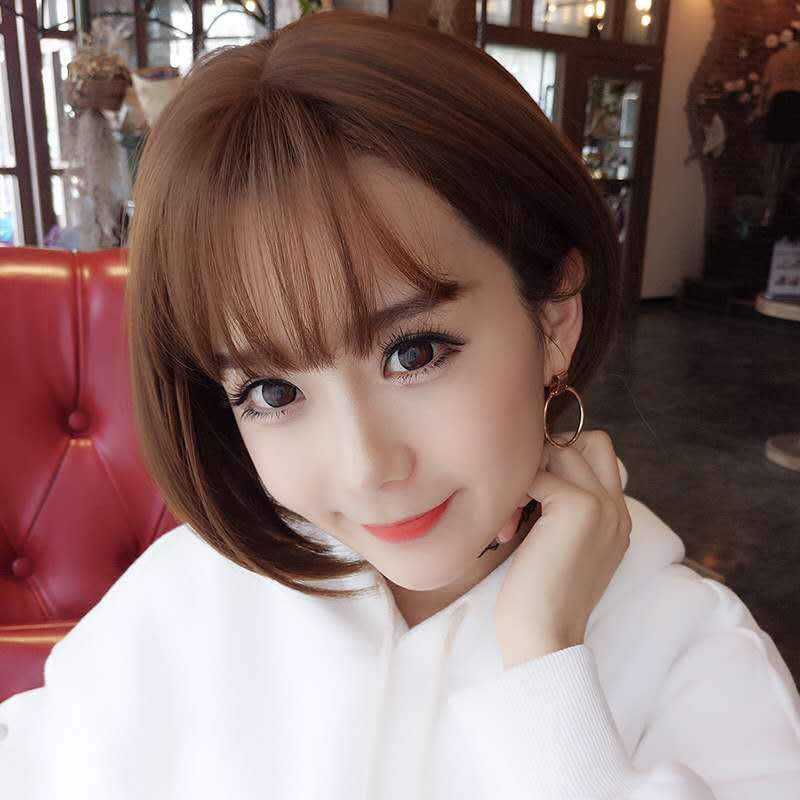 New wigs for women short hair Korean air bangs bobo head realistic…