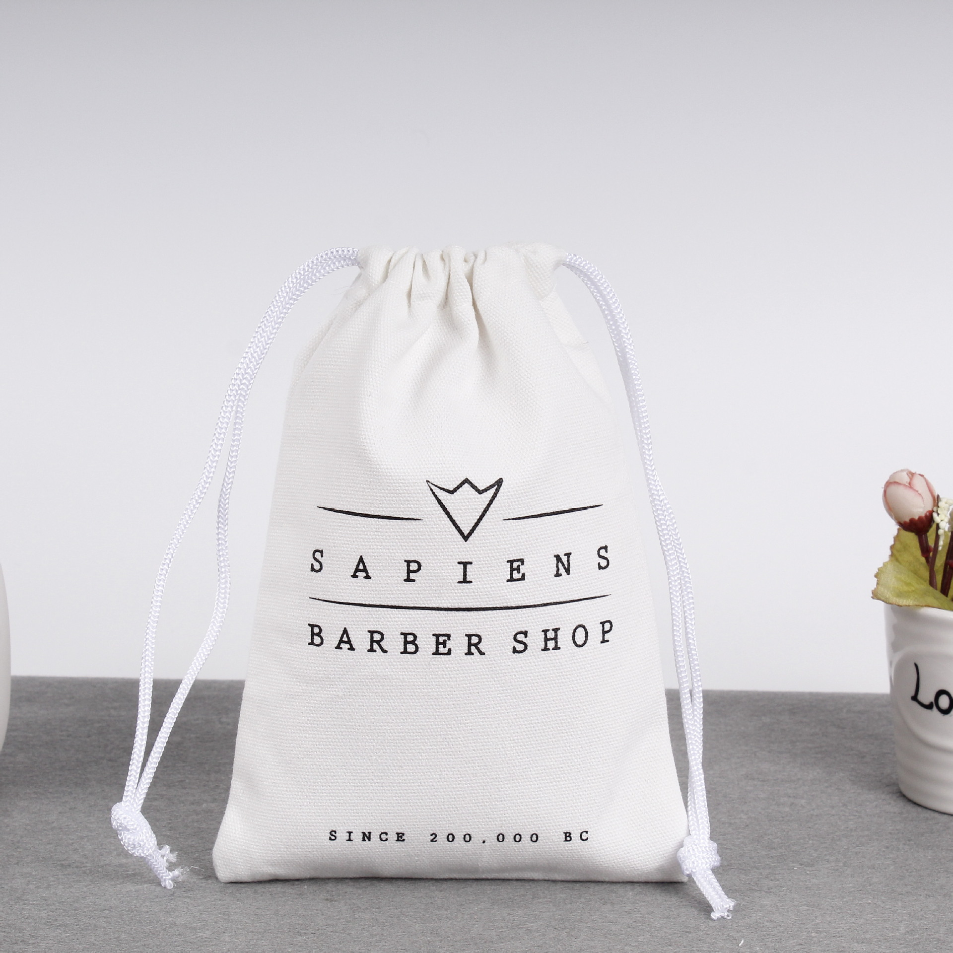 厂家直销定制环保帆布束口袋广告绒布袋双肩抽绳棉布袋定做logo