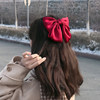Red hairgrip with bow, hairpin, hair accessory, hairpins, internet celebrity