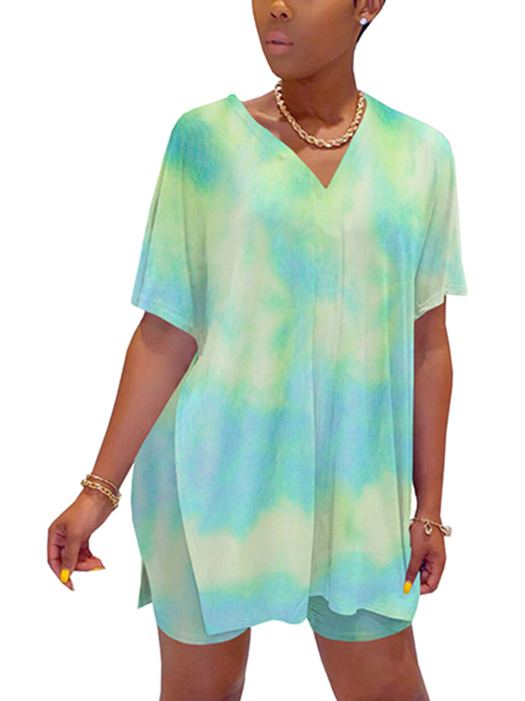 tie-dye home service top & pants two-piece set Nihaostyles wholesale clothing vendor NSMDJ75049