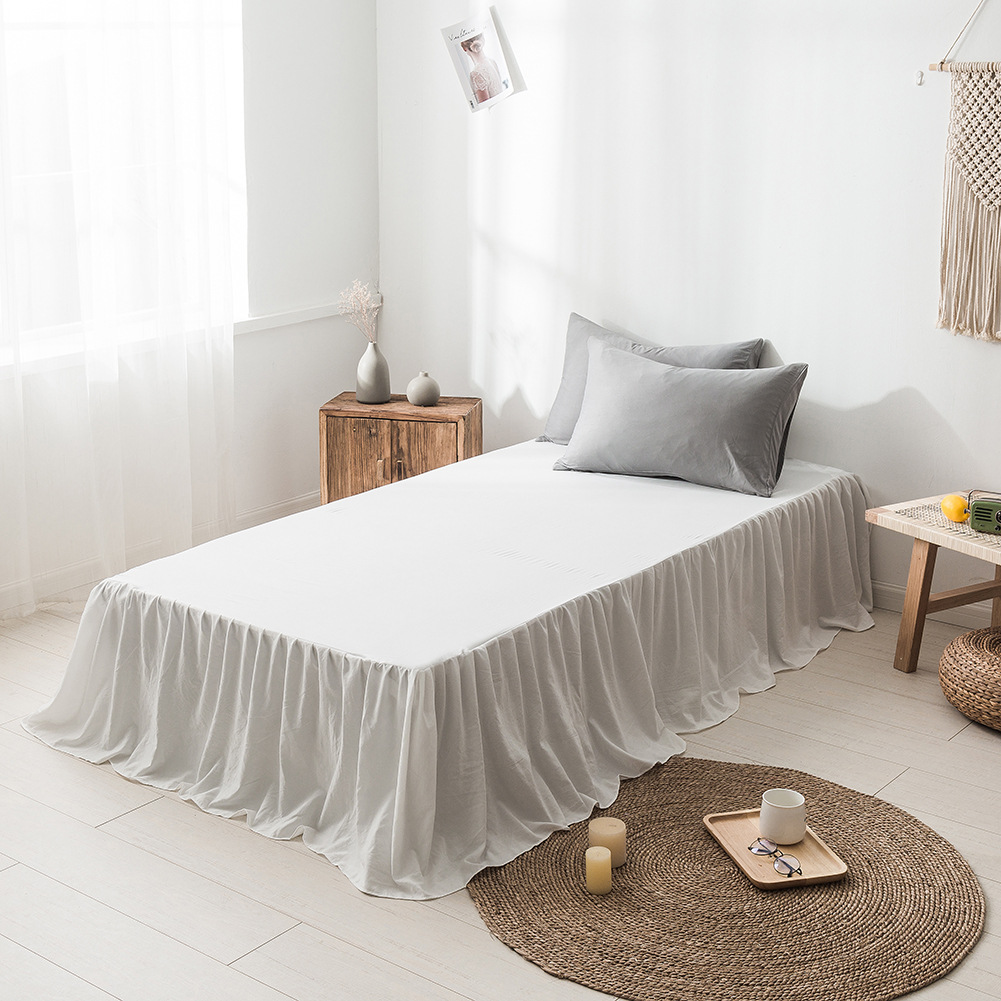 外贸家纺床上用品亚马逊速卖通美国日本尺寸纯色水洗化纤床裙床罩