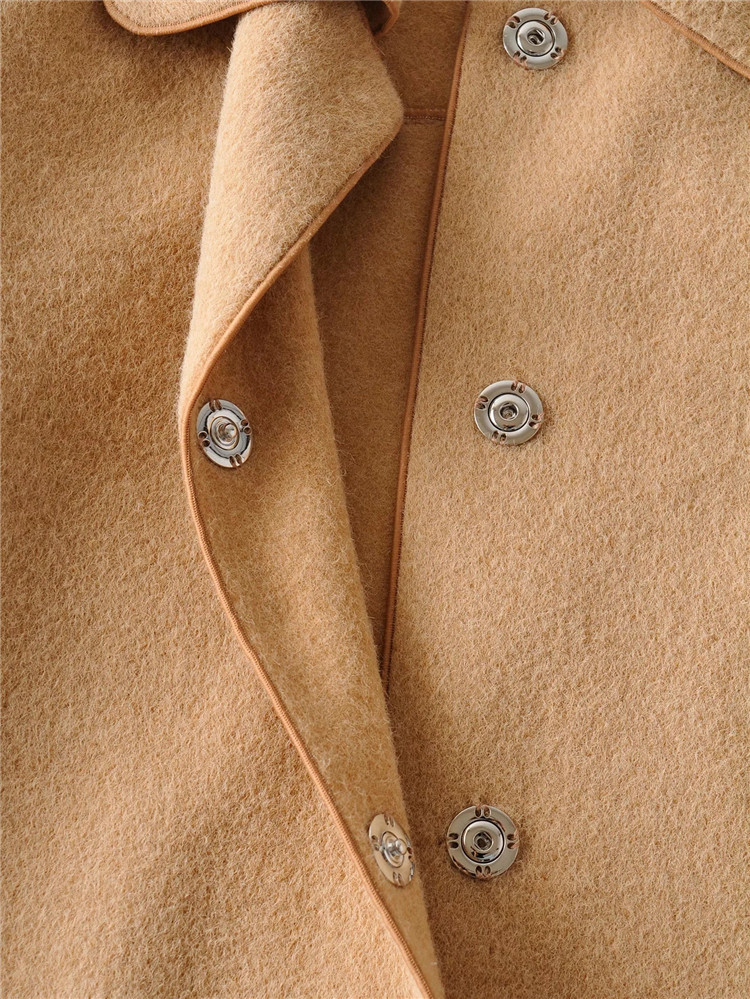 Abrigo de cachemira de doble cara de color sólido simple y largo de moda casual NSLD11663