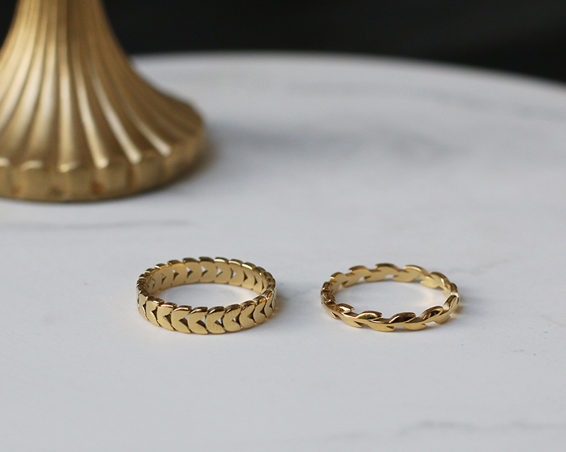 Grain Pattern PVD Coated Real Gold Plated 18K Gold Grain 304 Stainless Steel Fashion Waterproof Non Tarnish