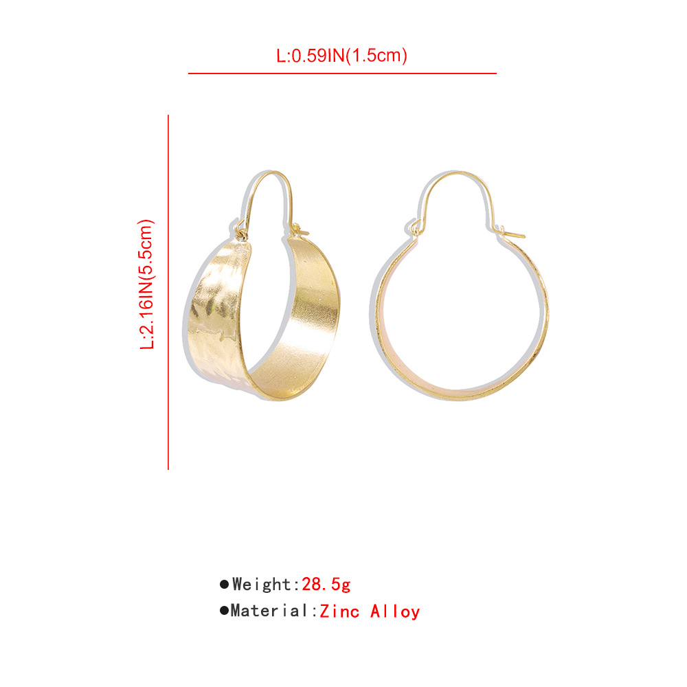 Korean Metal Studs Fashion Wild Alloy Big Circle Bright Earrings For Women Wholesale display picture 1