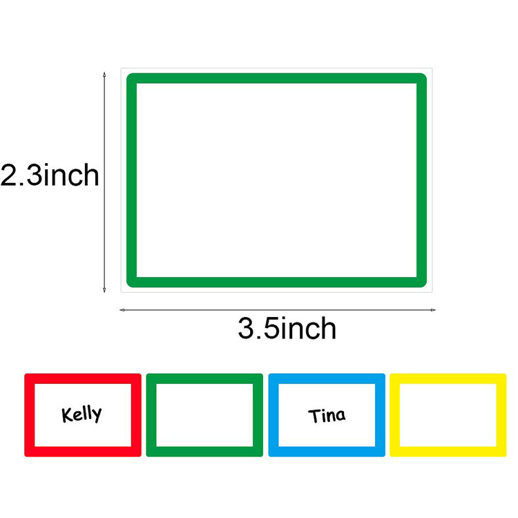 Hot Roll Red Green Blue Yellow Four-color Frame Cartoon Name Tape display picture 2