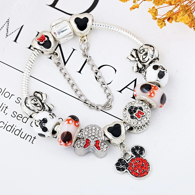 Cute cartoon beaded bracelet, accessory, DIY