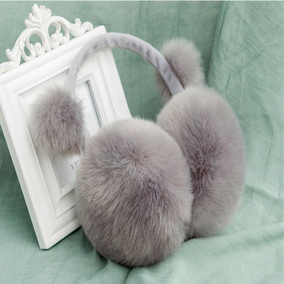 定制毛绒秋冬冬季成年护耳套女款单色耳罩保暖防寒骑行兔毛耳包