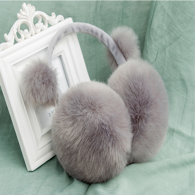 定制毛绒秋冬冬季成年护耳套女款单色耳罩保暖防寒骑行兔毛耳包