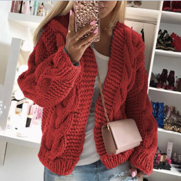 Suéter de punto grueso y resistente estilo europeo y americano para mujer, novedad otoño-invierno 2026, ¡el más vendido!