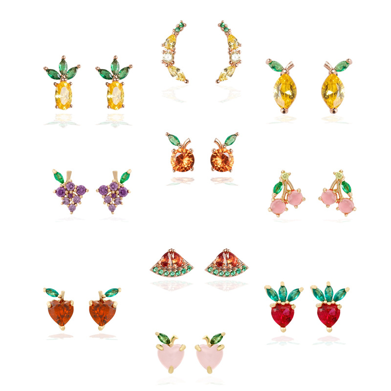 Whoesale Tropical Fruit Earrings Women's Diamond Earrings Nihaojewelry display picture 12