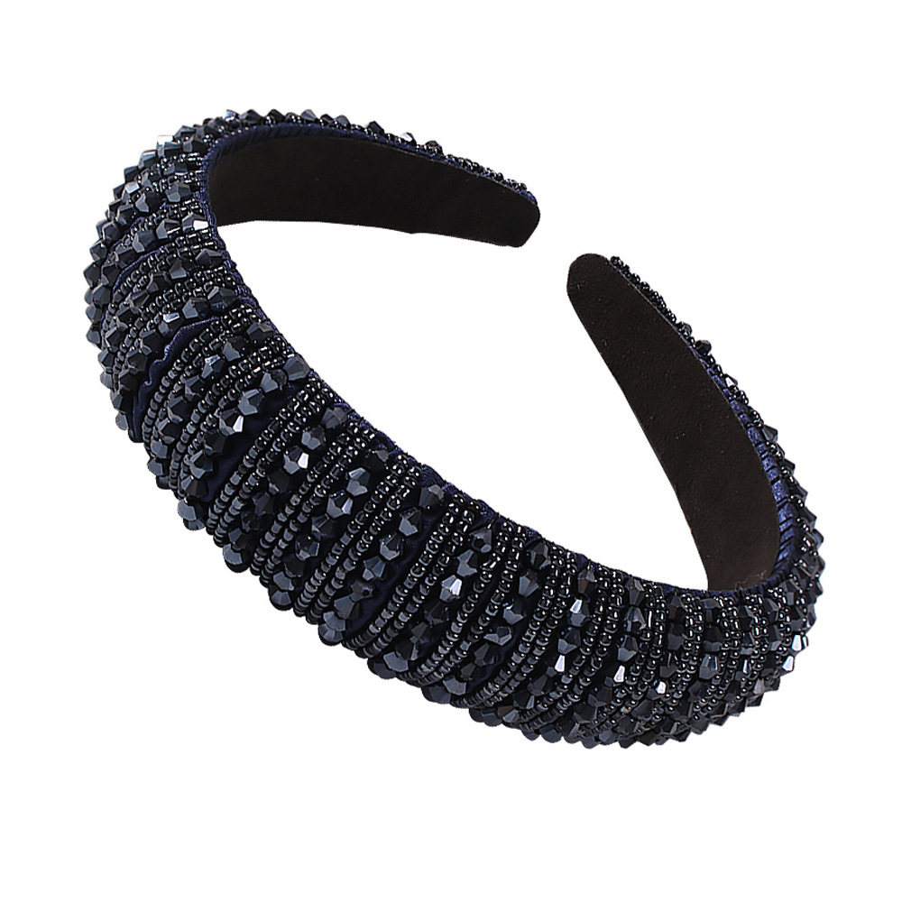 Fashion Handmade Beaded Headband Women's Big Thick Sponge Wide Brim Hot-saling Headband display picture 6